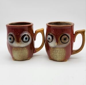 Set (2) Gibson Owl Ceramic Coffee Mugs.